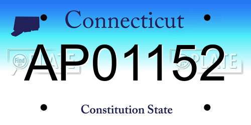 AP01152 Connecticut License Plate