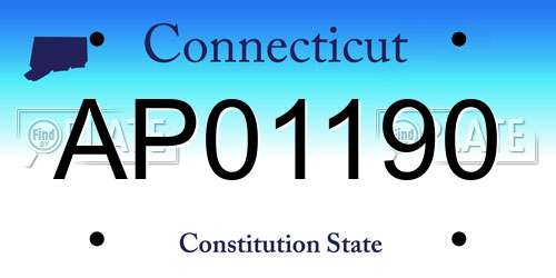 AP01190 Connecticut License Plate