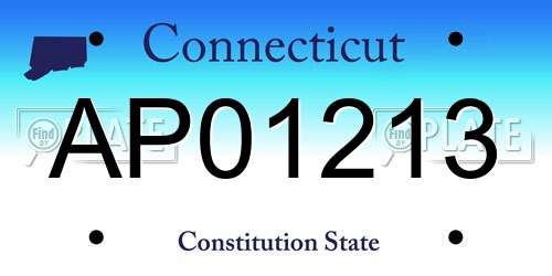AP01213 Connecticut License Plate