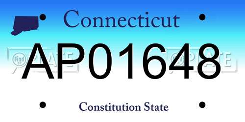 AP01648 Connecticut License Plate