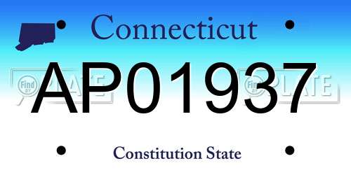 AP01937 Connecticut License Plate