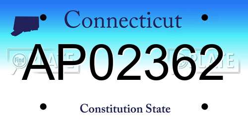 AP02362 Connecticut License Plate