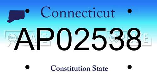 AP02538 Connecticut License Plate