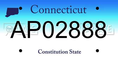 AP02888 Connecticut License Plate
