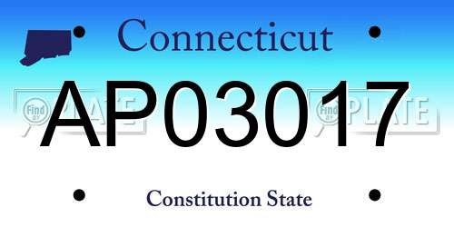 AP03017 Connecticut License Plate