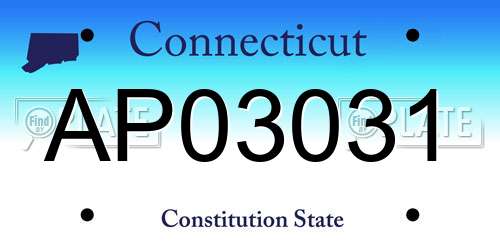 AP03031 Connecticut License Plate
