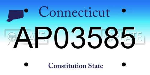 AP03585 Connecticut License Plate