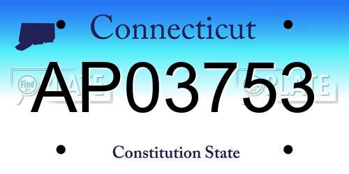 AP03753 Connecticut License Plate