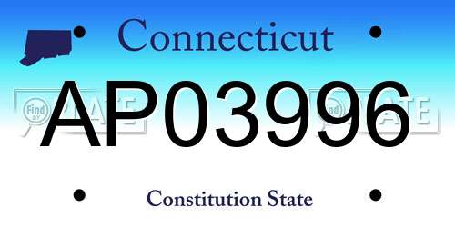 AP03996 Connecticut License Plate