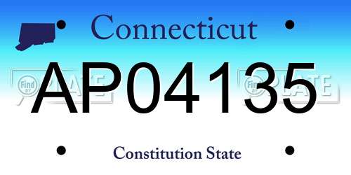 AP04135 Connecticut License Plate
