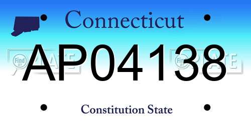 AP04138 Connecticut License Plate