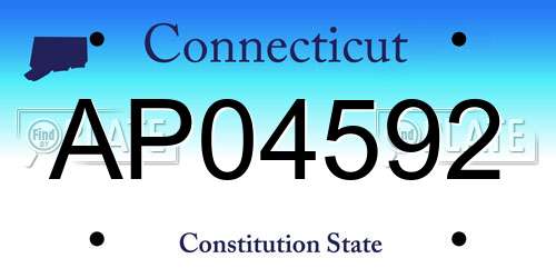 AP04592 Connecticut License Plate