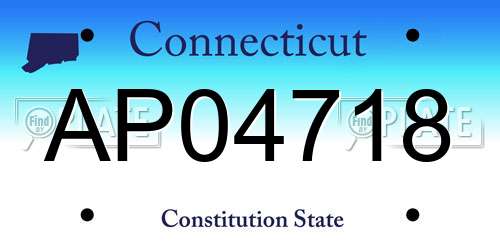 AP04718 Connecticut License Plate