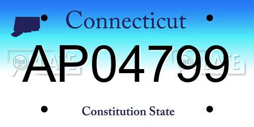 AP04799 Connecticut License Plate
