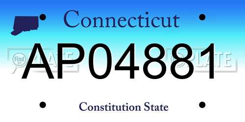 AP04881 Connecticut License Plate