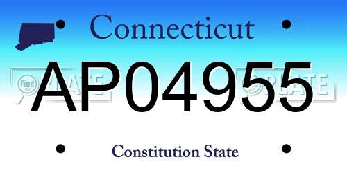AP04955 Connecticut License Plate