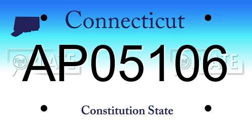 AP05106 Connecticut License Plate