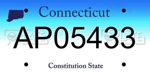 AP05433 Connecticut License Plate