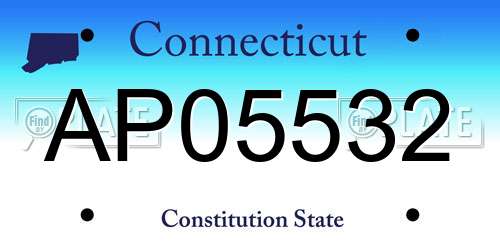 AP05532 Connecticut License Plate