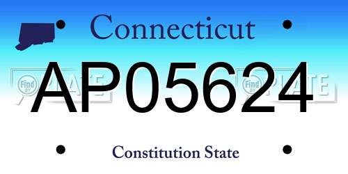 AP05624 Connecticut License Plate