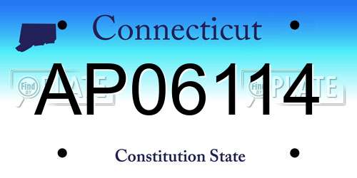 AP06114 Connecticut License Plate