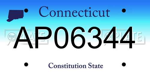 AP06344 Connecticut License Plate