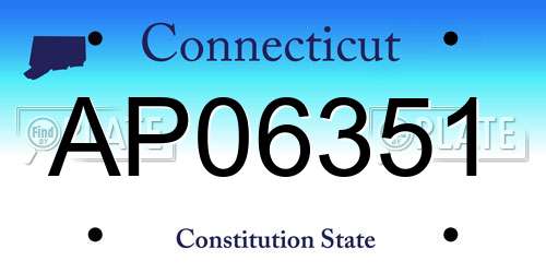 AP06351 Connecticut License Plate