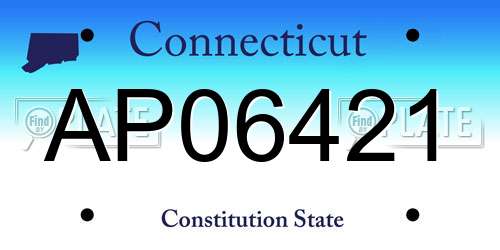 AP06421 Connecticut License Plate