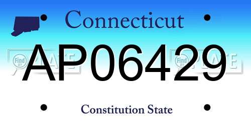AP06429 Connecticut License Plate