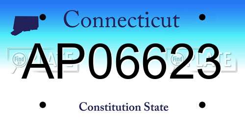 AP06623 Connecticut License Plate
