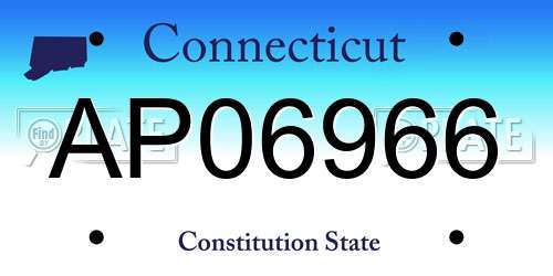 AP06966 Connecticut License Plate