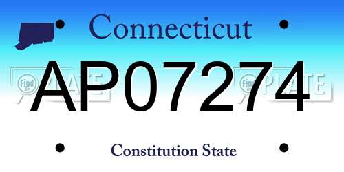 AP07274 Connecticut License Plate