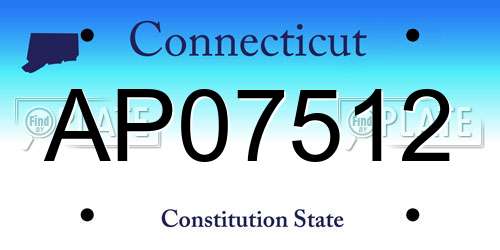 AP07512 Connecticut License Plate