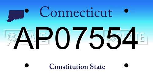 AP07554 Connecticut License Plate