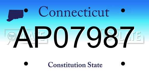 AP07987 Connecticut License Plate