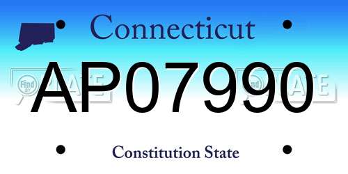 AP07990 Connecticut License Plate
