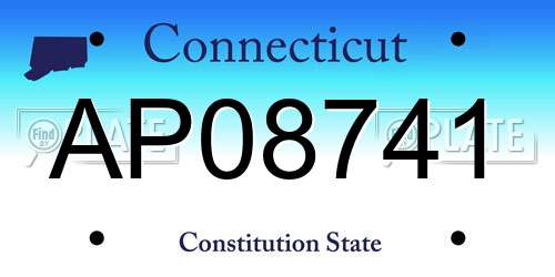 AP08741 Connecticut License Plate