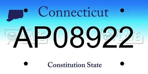 AP08922 Connecticut License Plate