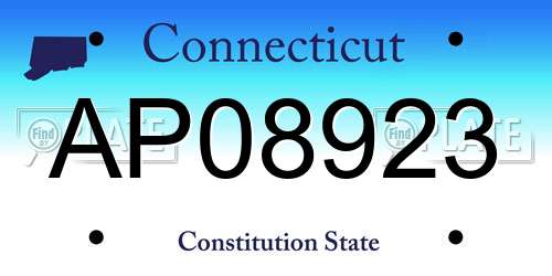 AP08923 Connecticut License Plate