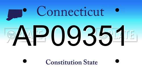 AP09351 Connecticut License Plate