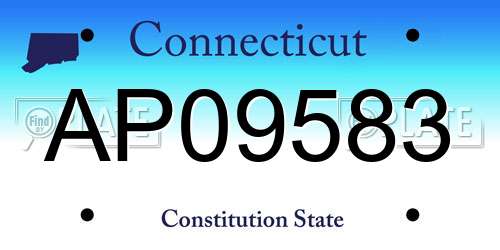 AP09583 Connecticut License Plate