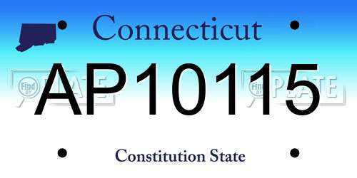AP10115 Connecticut License Plate
