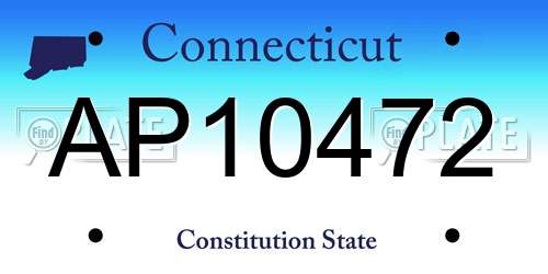 AP10472 Connecticut License Plate