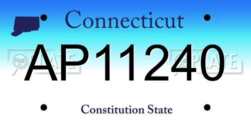 AP11240 Connecticut License Plate
