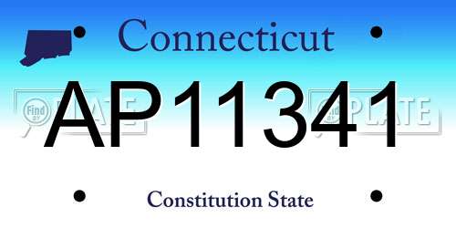 AP11341 Connecticut License Plate