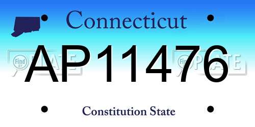 AP11476 Connecticut License Plate