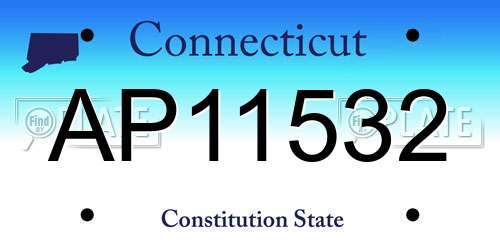 AP11532 Connecticut License Plate
