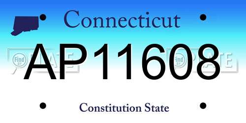 AP11608 Connecticut License Plate