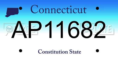AP11682 Connecticut License Plate
