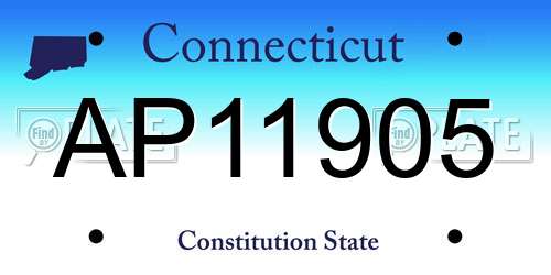 AP11905 Connecticut License Plate